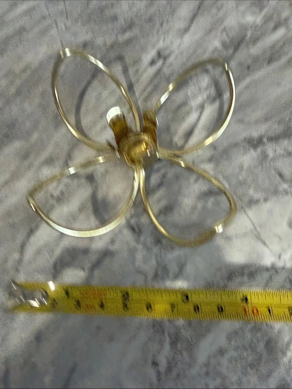 Pair Vintage Gold  Flower Taper Candle Holders Wire Petal Boho Mid Century Decor